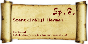 Szentkirályi Herman névjegykártya